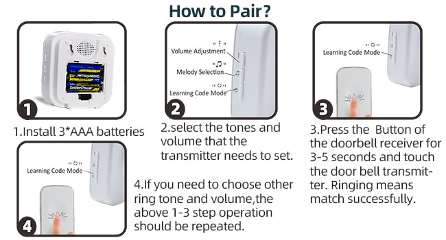 wireless doorbell 2 receiver