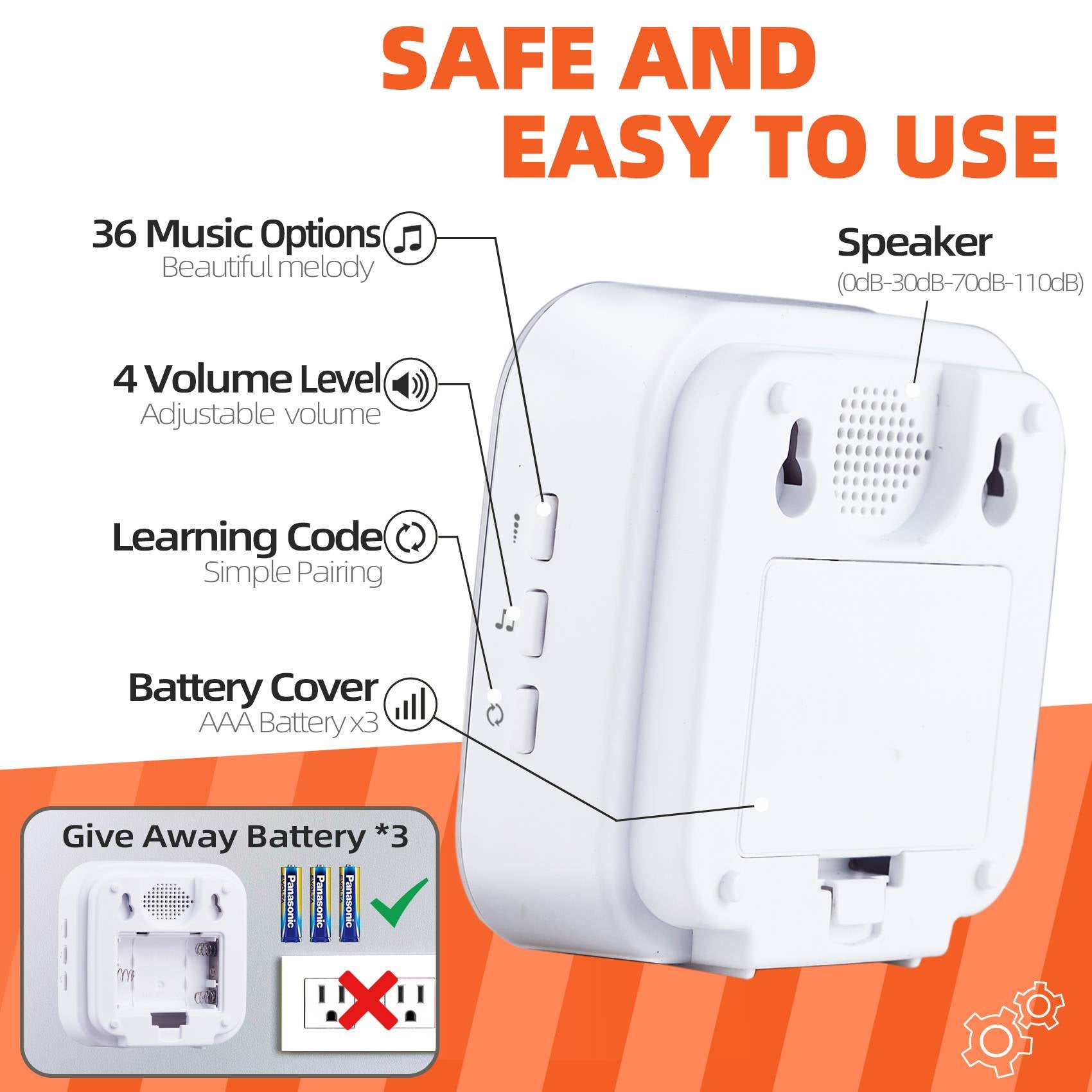 wireless doorbell 2 receiver