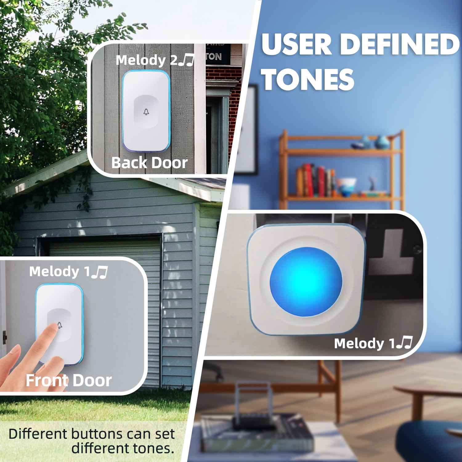 Doorbell 2 Receivers 2 Battons